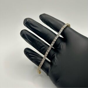 Moissanite Tennis Bracelet Gold 4mm 7 Inch New VVS1 Color D Women Hypoallergenic